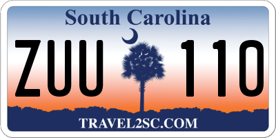SC license plate ZUU110