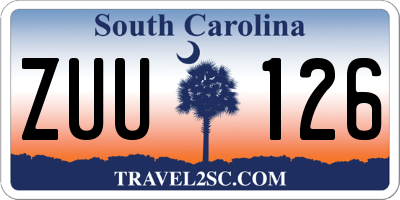SC license plate ZUU126