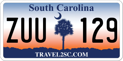 SC license plate ZUU129