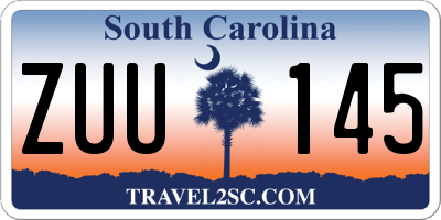 SC license plate ZUU145