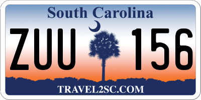 SC license plate ZUU156