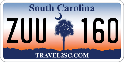 SC license plate ZUU160