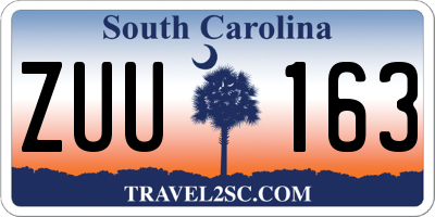 SC license plate ZUU163