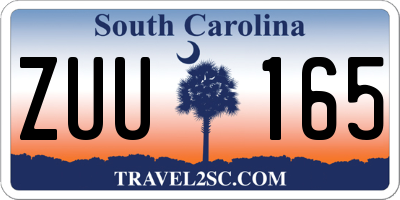 SC license plate ZUU165