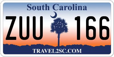 SC license plate ZUU166