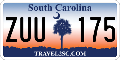 SC license plate ZUU175