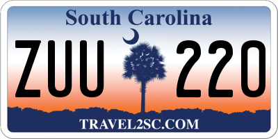 SC license plate ZUU220