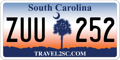 SC license plate ZUU252