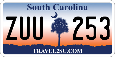 SC license plate ZUU253