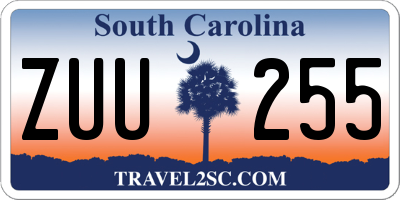 SC license plate ZUU255