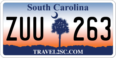 SC license plate ZUU263