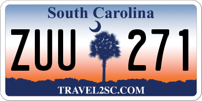SC license plate ZUU271