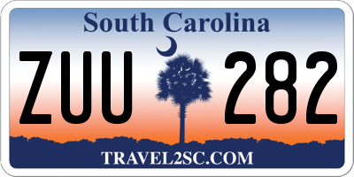 SC license plate ZUU282
