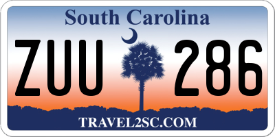SC license plate ZUU286