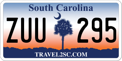 SC license plate ZUU295
