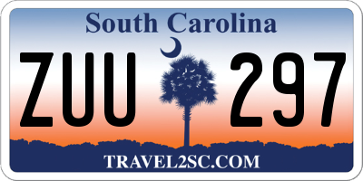 SC license plate ZUU297