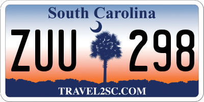 SC license plate ZUU298