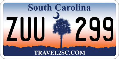 SC license plate ZUU299