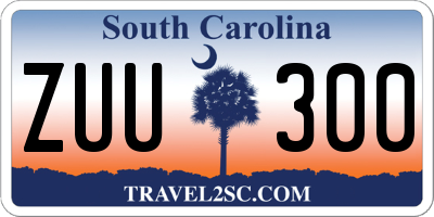 SC license plate ZUU300