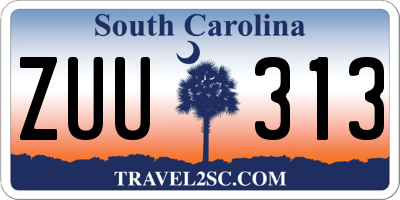 SC license plate ZUU313
