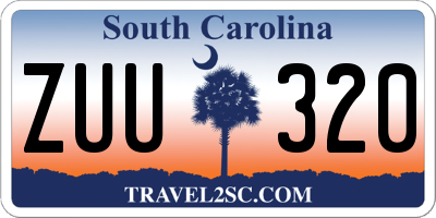 SC license plate ZUU320