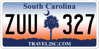 SC license plate ZUU327