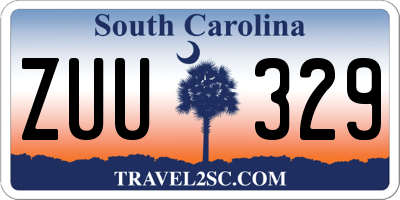 SC license plate ZUU329
