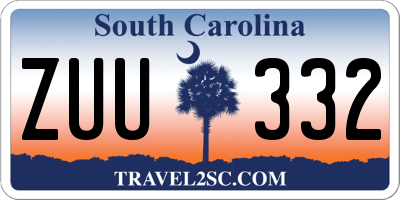 SC license plate ZUU332