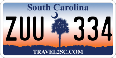SC license plate ZUU334