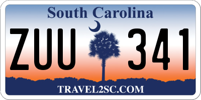 SC license plate ZUU341