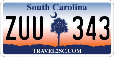 SC license plate ZUU343