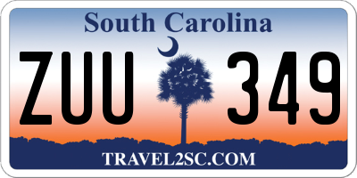 SC license plate ZUU349