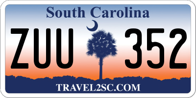 SC license plate ZUU352
