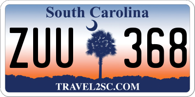SC license plate ZUU368