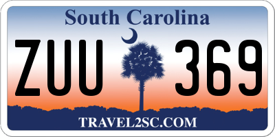 SC license plate ZUU369