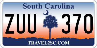 SC license plate ZUU370