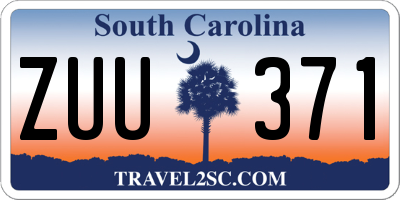 SC license plate ZUU371
