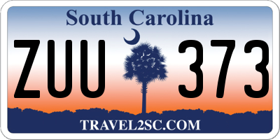 SC license plate ZUU373