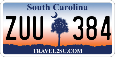 SC license plate ZUU384