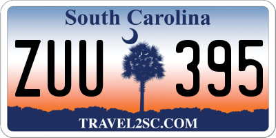 SC license plate ZUU395
