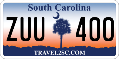 SC license plate ZUU400