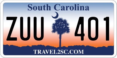 SC license plate ZUU401