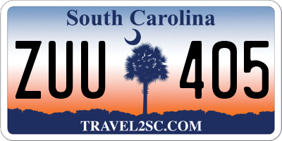 SC license plate ZUU405