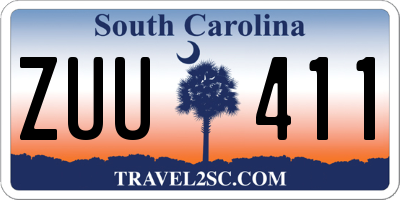 SC license plate ZUU411