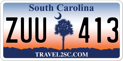 SC license plate ZUU413