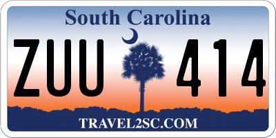 SC license plate ZUU414