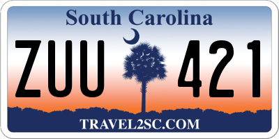 SC license plate ZUU421