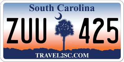 SC license plate ZUU425