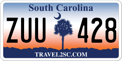 SC license plate ZUU428