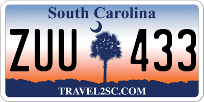 SC license plate ZUU433